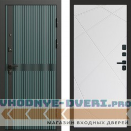 Входная дверь ГРАУНД Velutto Verde Бетон Лучи белый